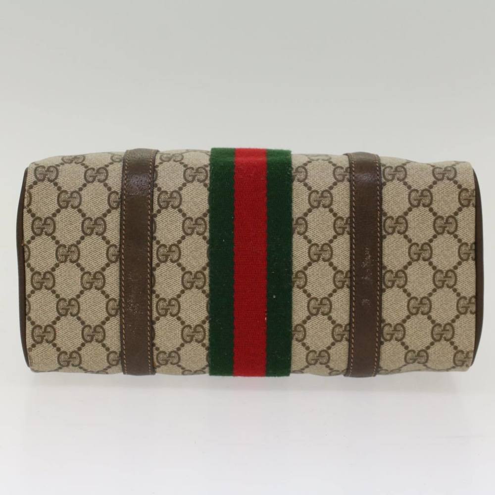 GUCCI GG Canvas Web Sherry Line Boston Bag Beige Red 3902006 Auth bs7253 - Picture 9 of 16